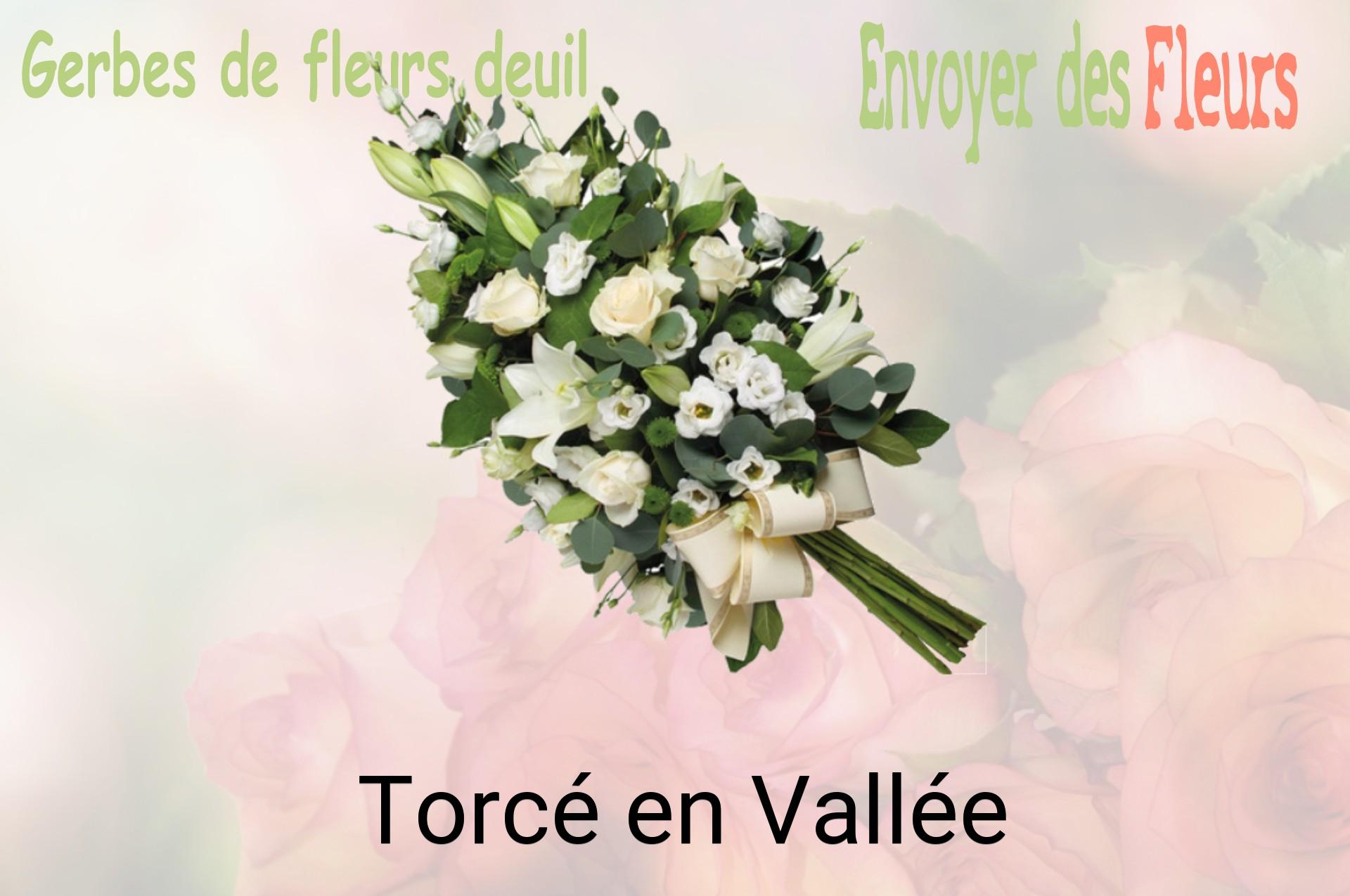 Gerbe de fleurs de deuil livrée à Torcé-en-Vallée